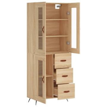 Stylish Highboard Sonoma Oak - 69.5x34x180 cm