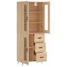 Stylish Highboard Sonoma Oak - 69.5x34x180 cm