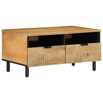 Brown Solid Wood Coffee Table - 80x54x40 cm | Hipo Market