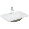 Stylish Sink Cabinet with Built-in Basin - White & Sonoma Oak