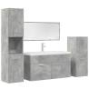  5 Piece Bathroom Furniture Set Concrete Grey Engineered Wood Colour concrete grey Size 90 x 38.5 x 46 cm Number of 1 