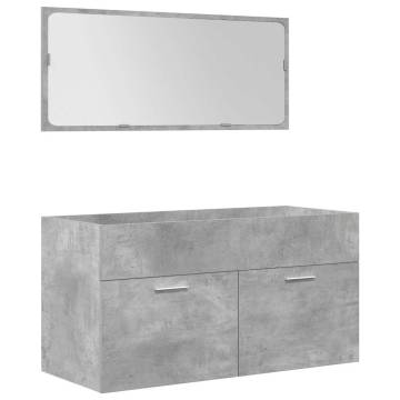 5 Piece Bathroom Furniture Set in Concrete Grey | Hipo Market