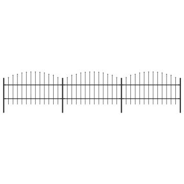 Premium Garden Fence with Spear Top Steel - 5.1m Long