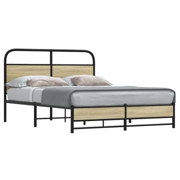 Elegant Bed Frame without Mattress - Sonoma Oak 140x200 cm