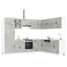  14 Piece Kitchen Cabinet Set Lucca Concrete Grey Engineered Wood Colour concrete grey Quantity in Package 1 Number of 