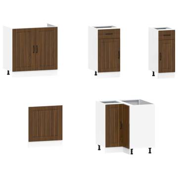 11 Piece Lucca Brown Oak Kitchen Cabinet Set | Hipomarket