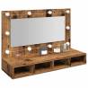  Mirror Cabinet with LED Old Wood 90x31.5x62 cm Colour old wood Quantity in Package 1 