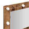 Stylish LED Mirror Cabinet in Old Wood - 90x31.5x62 cm