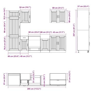 7 Piece Kitchen Cabinet Set - Kalmar High Gloss White