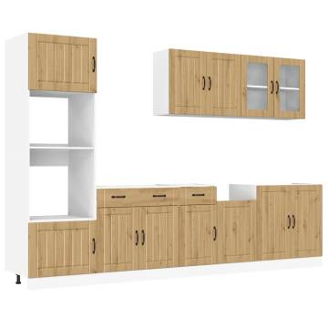 7 Piece Kitchen Cabinet Set - Kalmar Artisan Oak | HipoMarket