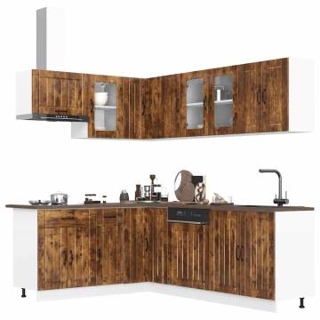 11 Piece Kitchen Cabinet Set Lucca in Smoked Oak - Hipomarket