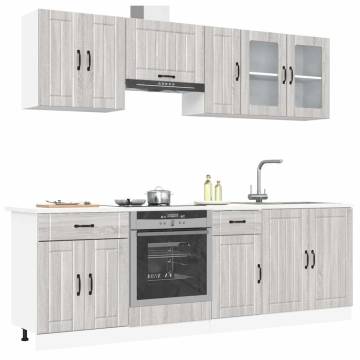 8-Piece Kalmar Grey Sonoma Kitchen Cabinet Set