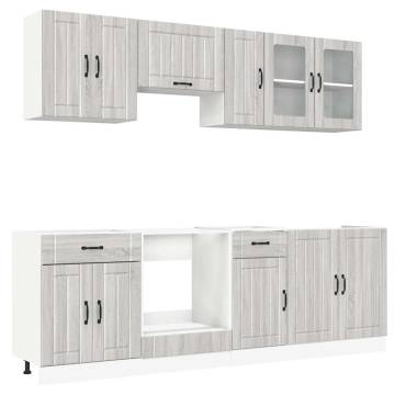 8-Piece Kalmar Grey Sonoma Kitchen Cabinet Set