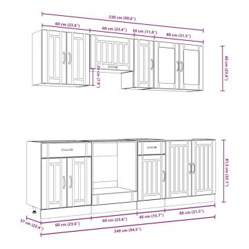 8-Piece Kalmar Grey Sonoma Kitchen Cabinet Set