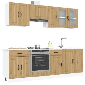 8 Piece Kitchen Cabinet Set - Kalmar Artisan Oak | HipoMarket