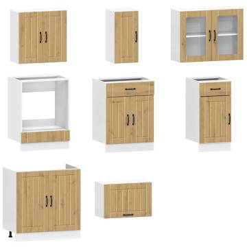 8 Piece Kitchen Cabinet Set - Kalmar Artisan Oak | HipoMarket