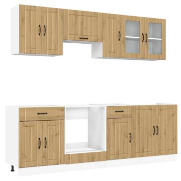 8 Piece Kitchen Cabinet Set - Kalmar Artisan Oak | HipoMarket