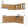  11 Piece Kitchen Cabinet Set Lucca Artisan Oak Engineered Wood Colour artisan oak Quantity in Package 1 Number of 