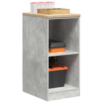 Garage Storage Cabinet Concrete Grey - Solid Pine Wood 40x51x85 cm