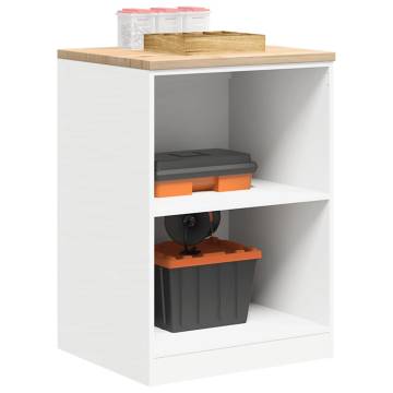 Garage Storage Cabinet White 60x51x85 cm - Durable Pine Wood