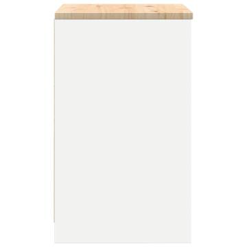 Garage Storage Cabinet White 60x51x85 cm - Durable Pine Wood