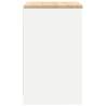 Garage Storage Cabinet White 60x51x85 cm - Durable Pine Wood