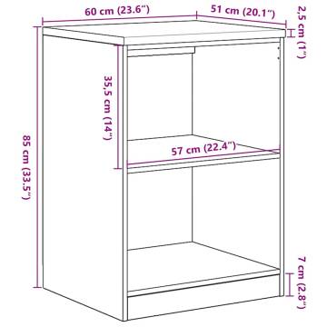 Garage Storage Cabinet White 60x51x85 cm - Durable Pine Wood