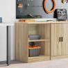 Garage Storage Cabinet Sonoma Oak - Solid Wood Pine | HipoMarket