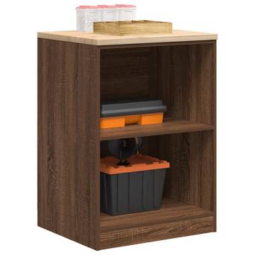 Garage Storage Cabinet Brown Oak - 60x51x85 cm Solid Wood Pine