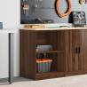 Garage Storage Cabinet Brown Oak - 60x51x85 cm Solid Wood Pine