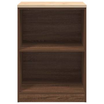 Garage Storage Cabinet Brown Oak - 60x51x85 cm Solid Wood Pine