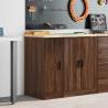 Garage Storage Cabinet Brown Oak - Solid Wood 30x51x85 cm