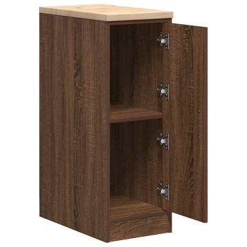 Garage Storage Cabinet Brown Oak - Solid Wood 30x51x85 cm