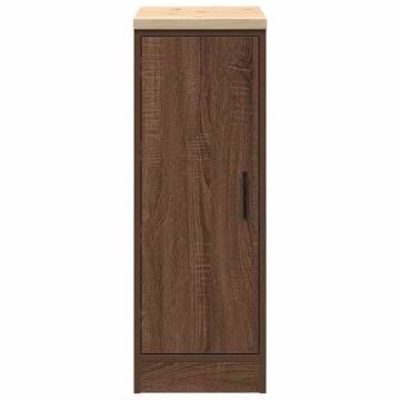 Garage Storage Cabinet Brown Oak - Solid Wood 30x51x85 cm