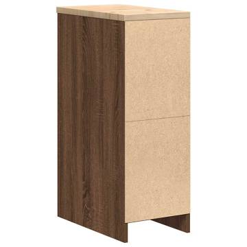 Garage Storage Cabinet Brown Oak - Solid Wood 30x51x85 cm