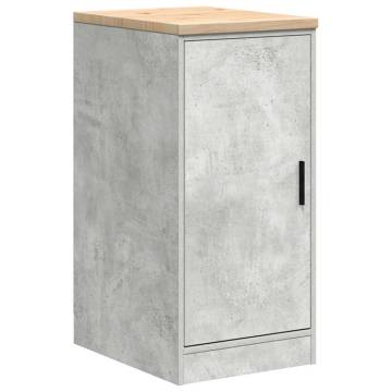 Garage Storage Cabinet Concrete Grey - 40x51x85 cm Solid Wood