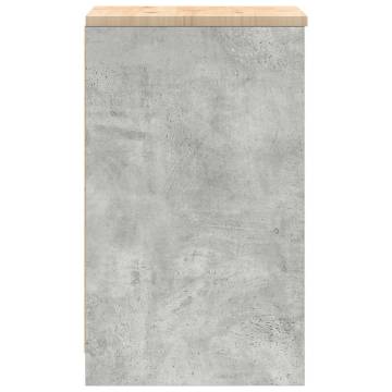 Garage Storage Cabinet Concrete Grey - 40x51x85 cm Solid Wood