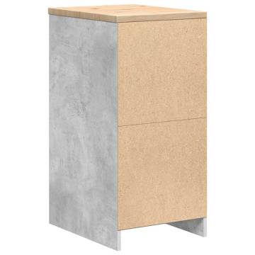 Garage Storage Cabinet Concrete Grey - 40x51x85 cm Solid Wood