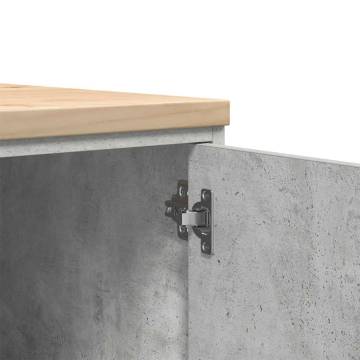 Garage Storage Cabinet Concrete Grey - 40x51x85 cm Solid Wood