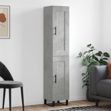 Elegant Highboard in Concrete Grey - 34.5x34x180 cm