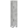 Elegant Highboard in Concrete Grey - 34.5x34x180 cm