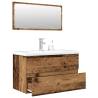  3 Piece Bathroom Furniture Set Old Wood Engineered Wood Colour old wood Size 80 x 38.5 x 45 cm Model with faucet Number of 1 