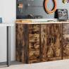 Garage Storage Cabinet Smoked Oak - Durable Pinewood Design