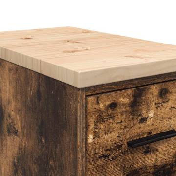 Garage Storage Cabinet Smoked Oak - Durable Pinewood Design