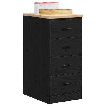 Garage Storage Cabinet Black - Solid Wood Pine, 40x51x85 cm