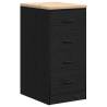 Garage Storage Cabinet Black - Solid Wood Pine, 40x51x85 cm