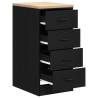 Garage Storage Cabinet Black - Solid Wood Pine, 40x51x85 cm