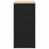 Garage Storage Cabinet Black - Solid Wood Pine, 40x51x85 cm