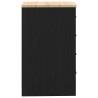 Garage Storage Cabinet Black - Solid Wood Pine, 40x51x85 cm