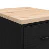 Garage Storage Cabinet Black - Solid Wood Pine, 40x51x85 cm